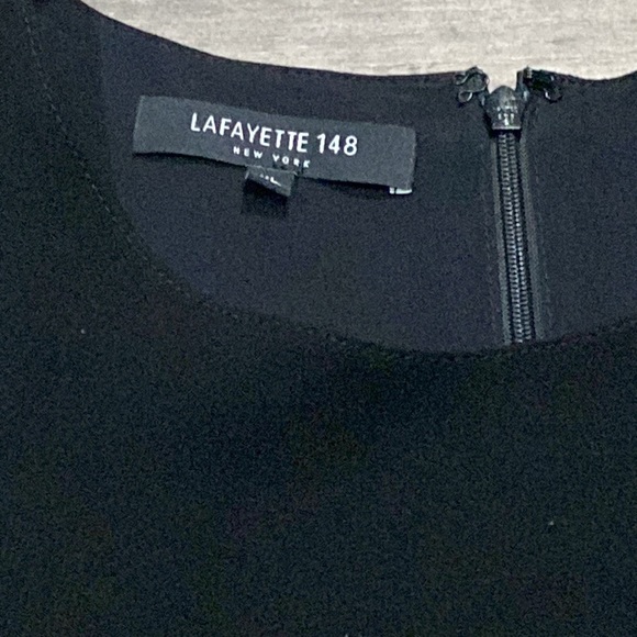 Lafayette 148 New York Plus Size XL Black Split-Sleeve Shift Dress Msrp $498.00 - Picture 6 of 7